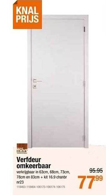 Cevo Verfdeur Omkeerbaar aanbieding