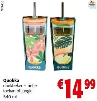 Colruyt Quokka drinkbeker + rietje toekan of jungle aanbieding