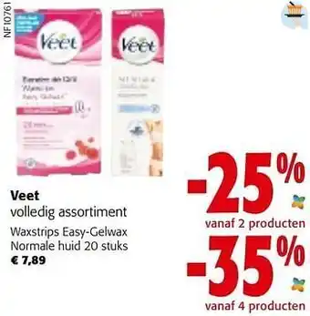 Colruyt Veet waxstrips easy-gelwax normale huid aanbieding