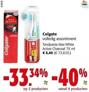 Colruyt Colgate tandpasta max white active charcoal aanbieding