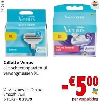 Colruyt Gillette venus vervangmessen deluxe smooth swirl aanbieding
