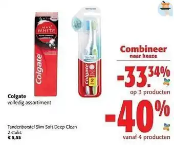 Colruyt Colgate tandenborstel slim soft deep clean aanbieding