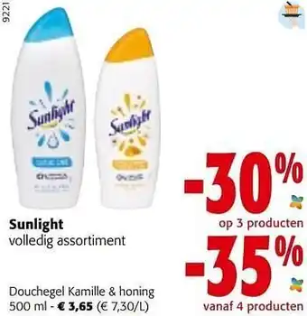 Colruyt Sunlight douchegel kamille + honing aanbieding