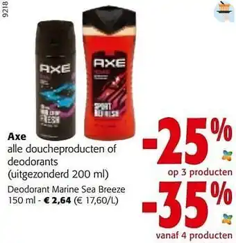 Colruyt Axe deodorant marine sea breeze aanbieding