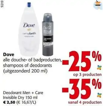 Colruyt Dove deodorant men + care invisible dry aanbieding