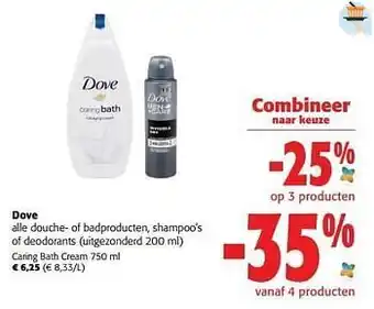Colruyt Dove caring bath cream aanbieding