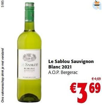 Le sablou sauvignon blanc 2021 a.o.p. bergerac
