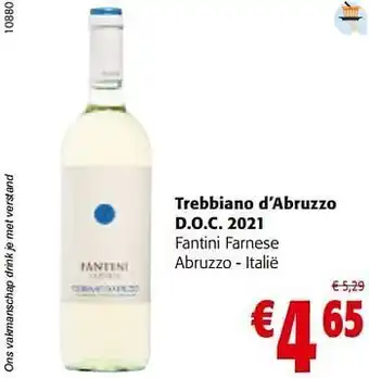 Colruyt Trebbiano d’abruzzo d.o.c. 2021 fantini farnese abruzzo - italië aanbieding