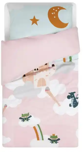 HEMA Peuterdekbedovertrek 120x150- kasteel roze aanbieding