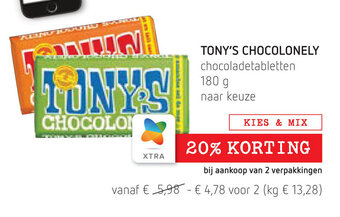 Spar Tony's Chocolonely aanbieding