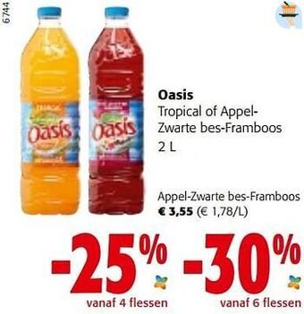 Colruyt Oasis appel-zwarte bes-framboos aanbieding