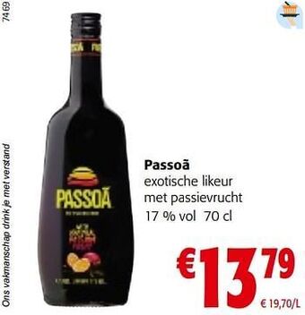 Colruyt Passoã exotische likeur met passievrucht aanbieding