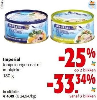 Colruyt Imperial tonijn in olijfolie aanbieding