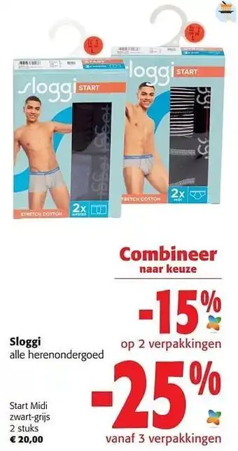 Colruyt Sloggi start midi zwart-grijs aanbieding
