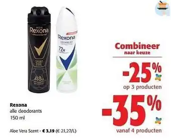 Colruyt Rexona deodorant aloe vera scent aanbieding