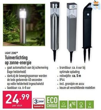 ALDI Tuinverlichting op zonne-energie aanbieding
