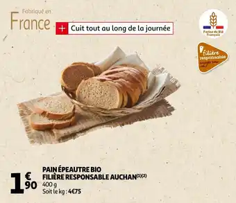 Auchan Pain Epeautre Bio Filiere Responsable Auchan aanbieding