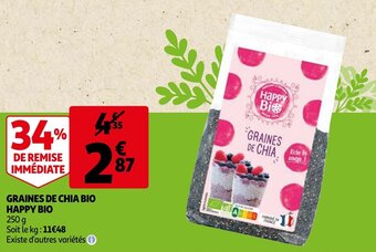 Auchan Graines De Chia Bio Happy Bio aanbieding