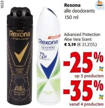 Colruyt Rexona advanced protection aloe vera scent aanbieding
