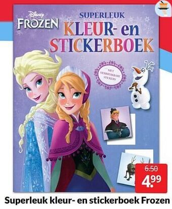 Boekenvoordeel Superleuk kleur- en stickerboek frozen aanbieding
