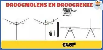 Droogrek t-model zwart
