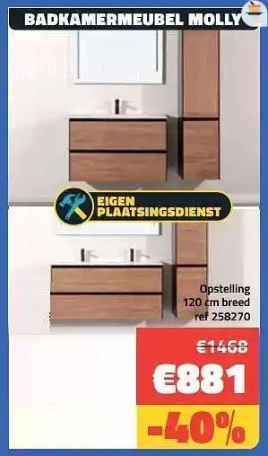 Bouwcenter Frans Vlaeminck Badkamermeubel molly aanbieding