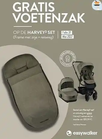 Baby & Tiener Harvey3 set frame met zitje + reiswieg aanbieding