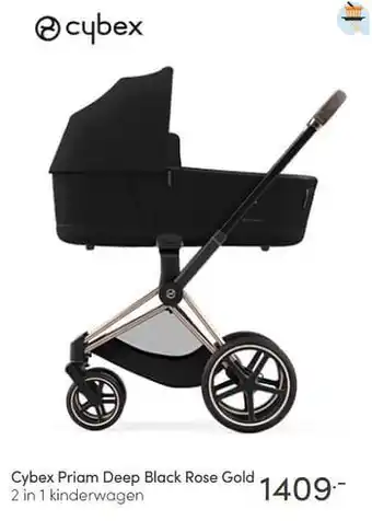 Baby & Tiener Cybex priam deep black rose gold 2 in 1 kinderwagen aanbieding