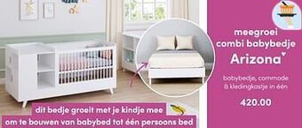 Baby & Tiener Meegroei combi babybedje arizona aanbieding