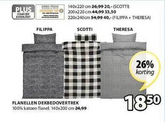 Jysk Flanellen Dekbedovertrek aanbieding