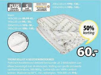 Jysk Tronfjellet 4 Seizoenendekbed aanbieding