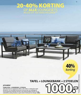 Jysk Tafel, Loungebank, 2 Stoelen aanbieding