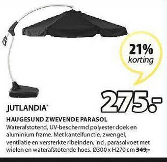 Jysk Haugesund Zwevende Parasol aanbieding