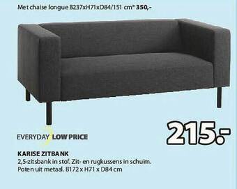 Jysk Karise Zitbank aanbieding