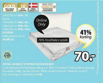 Jysk Royal Nordic Synthetisch Dekbed aanbieding