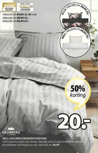 Jysk Nell Satijnen Dekbedovertrek aanbieding