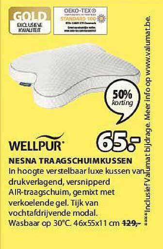 Jysk Nesna Traagschuimkussen aanbieding