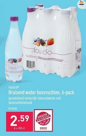 ALDI Bruisend water bosvruchten aanbieding