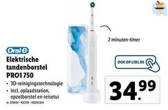 Lidl Oral-b elektrische tandenborstel pro1 750 aanbieding