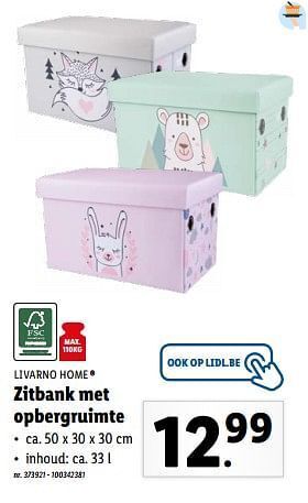 Lidl Zitbank met opbergruimte aanbieding