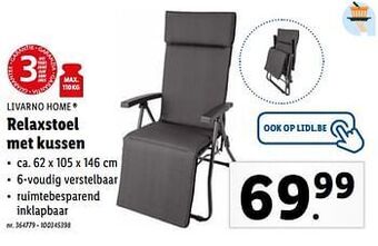 Lidl Relaxstoel met kussen aanbieding