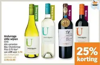 Albert Heijn Undurraga stille wijnen chardonnay aanbieding