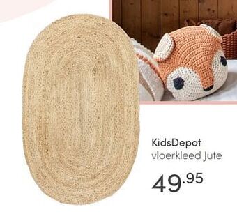 Baby & Tiener Kidsdepot vloerkleed jute aanbieding