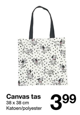Zeeman Canvas tas aanbieding