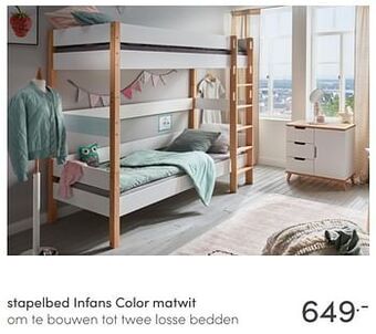 Baby & Tiener Stapelbed infans color matwit aanbieding