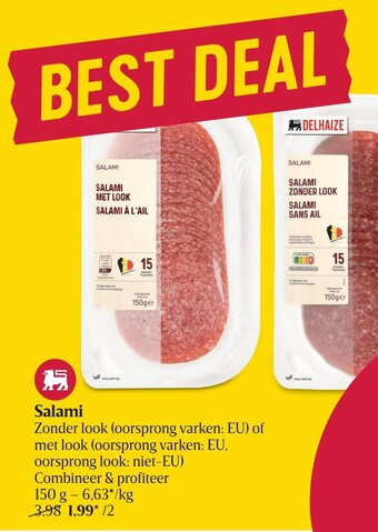 Delhaize Salami aanbieding