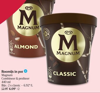 Delhaize Roomijs in pot aanbieding
