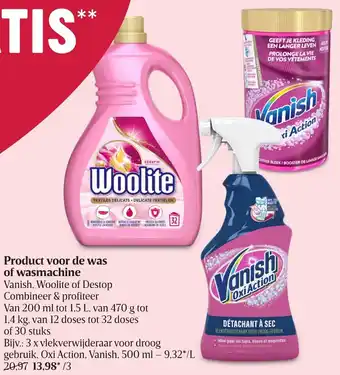 Delhaize Product voor de was of wasmachine aanbieding