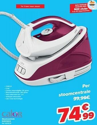 Carrefour Calor stoomcentrale sv6110c0 aanbieding