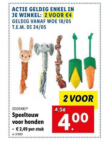 Lidl Speeltouw Voor Honden aanbieding